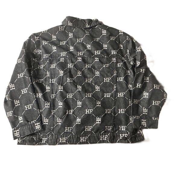 HOMME + FEMME LA, - Monogram Denim Jacket - Black size 3XL - Picture 2 of 5